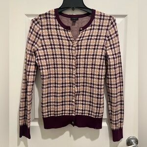 Ann Taylor Plaid Cardigan